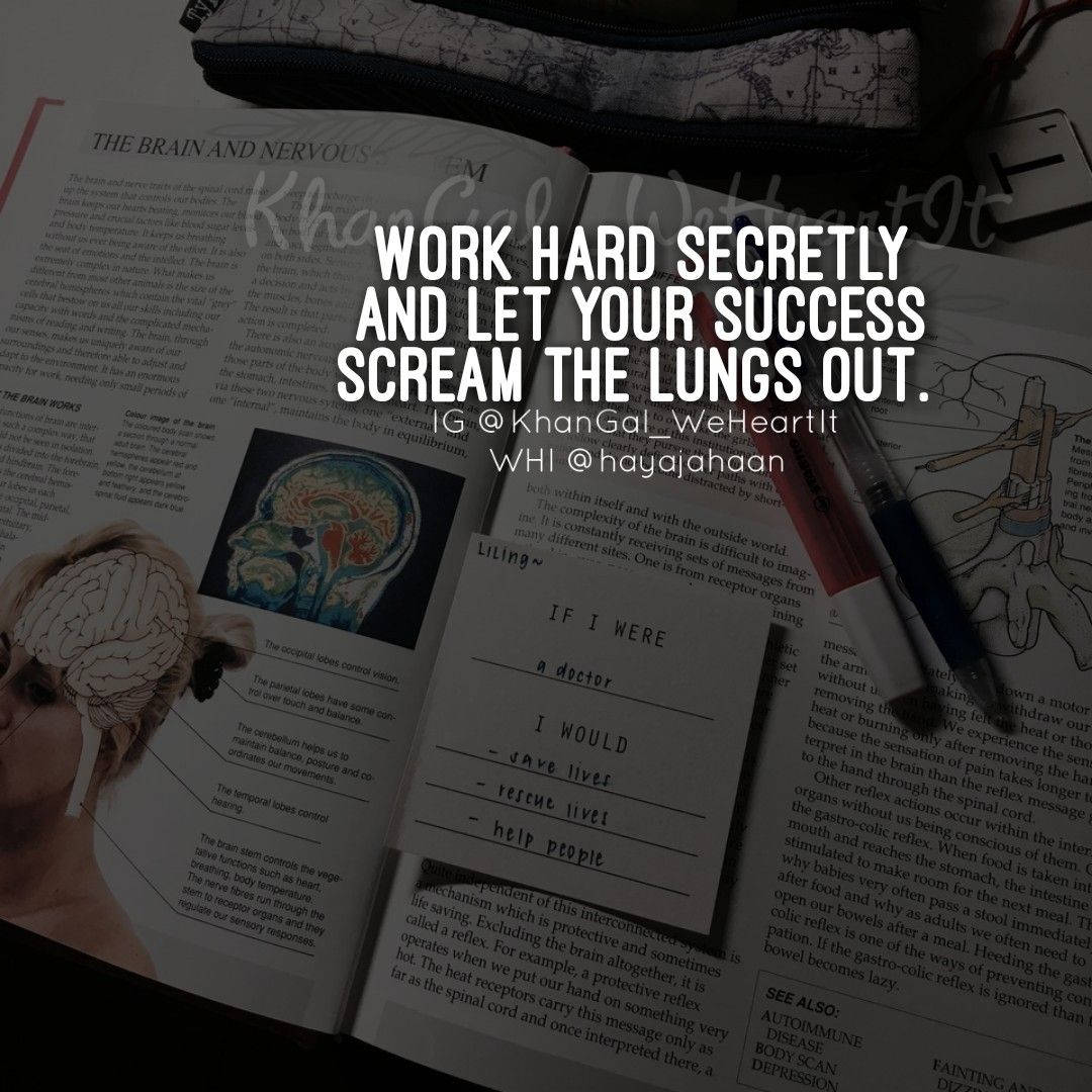 Download work hard secretly medical motivation poster wallpaper