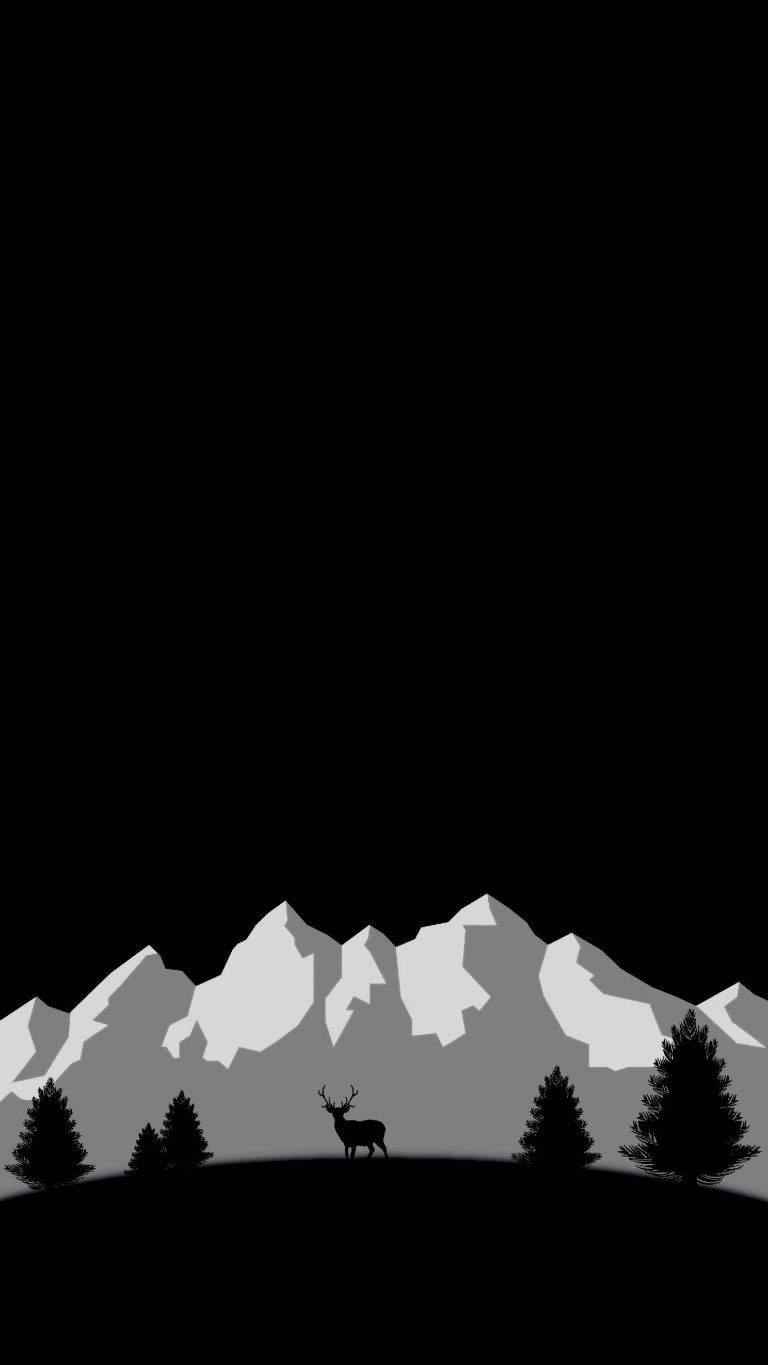 Minimalist mountain black and white wallpapers