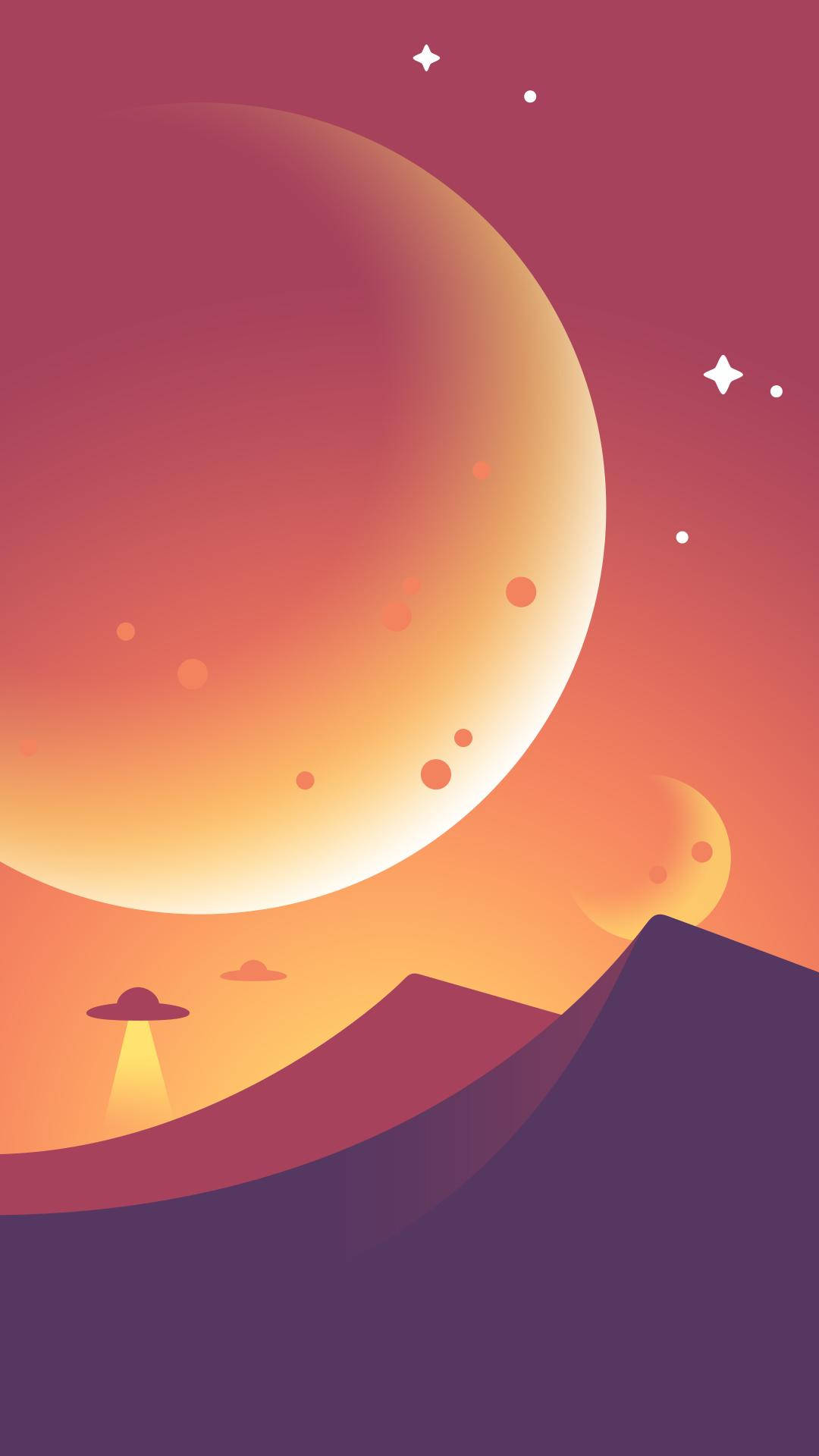 Download moon landscape minimalist iphone wallpaper