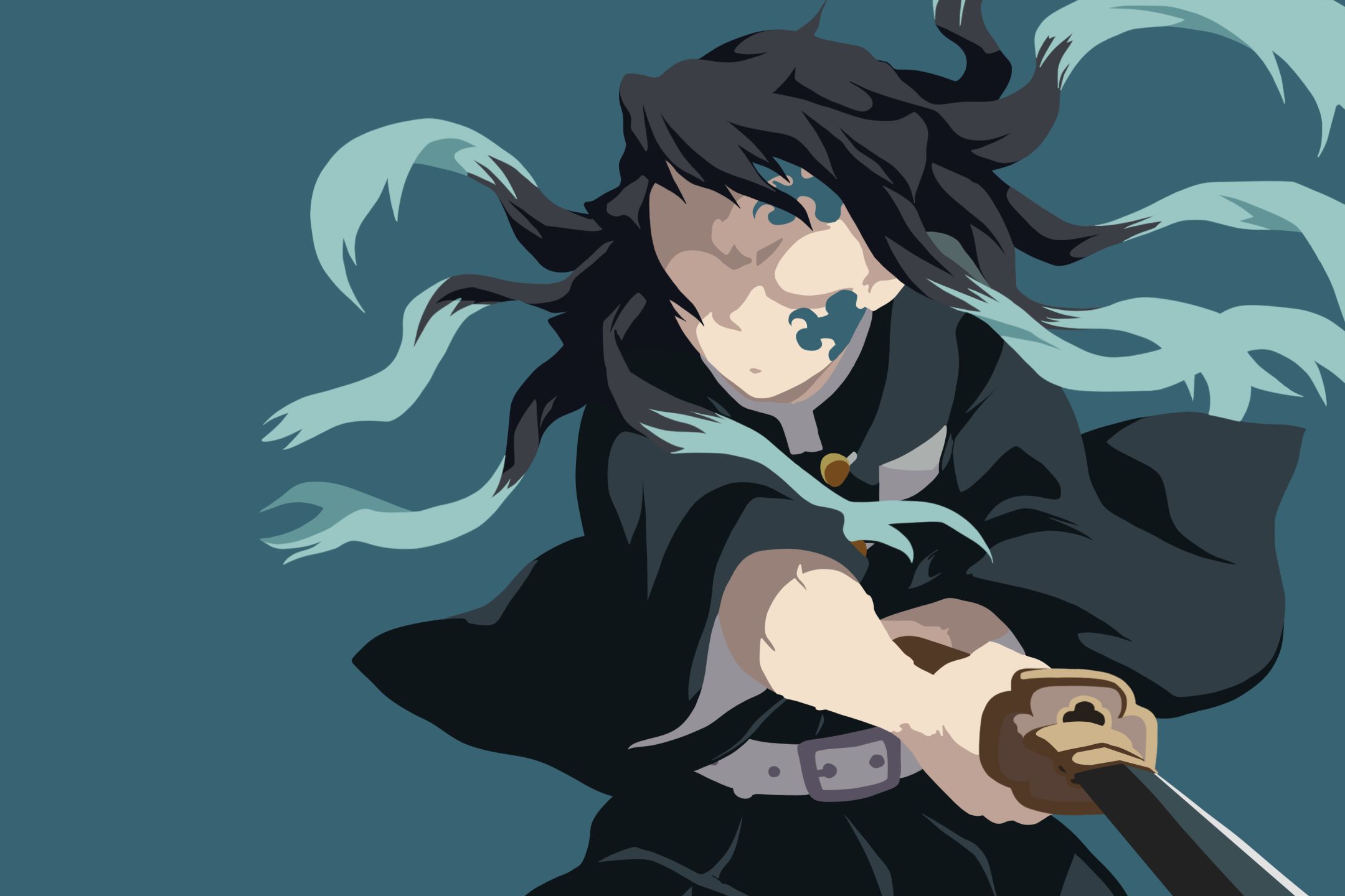 Hd desktop anime minimalist demon slayer kimetsu no yaiba muichiro tokito kimetsu no yaiba download free picture