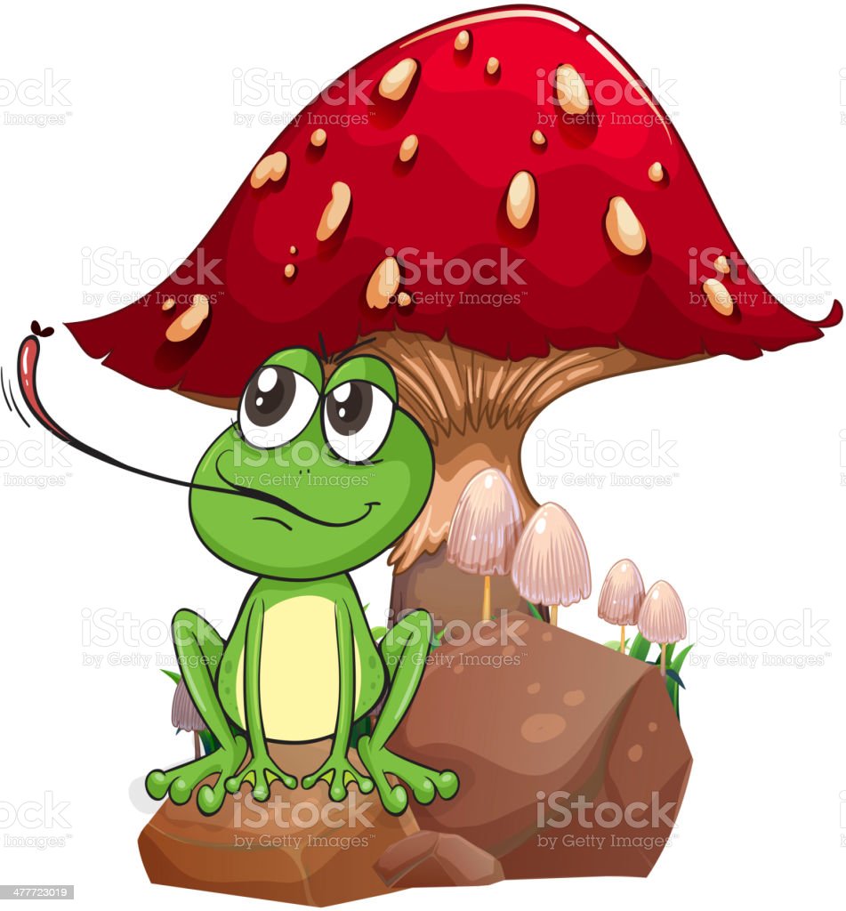 Notebook: Cute Frog With Mushroom Hat, Lined Journal