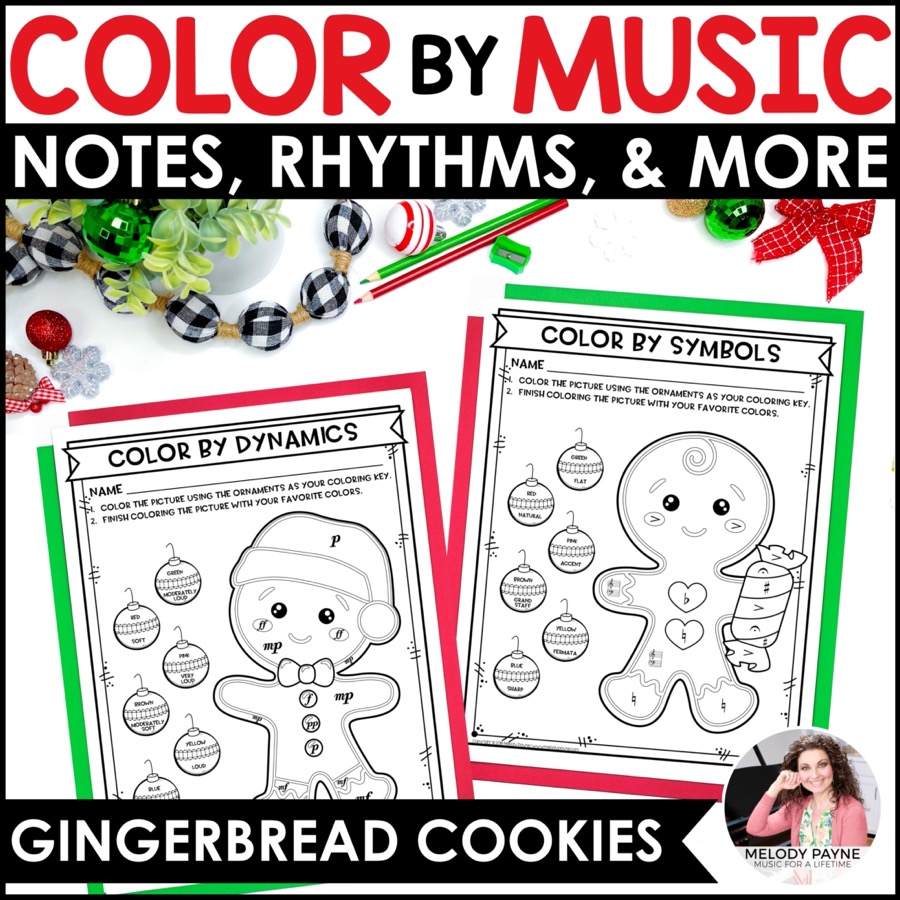 Color by music gingerbread cookies christmas coloring pages