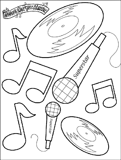 Bring on the music coloring page