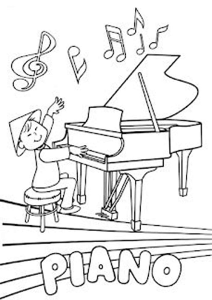 Free easy to print music coloring pages