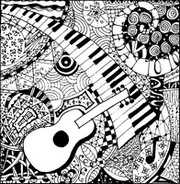 Anti stress coloring pages music