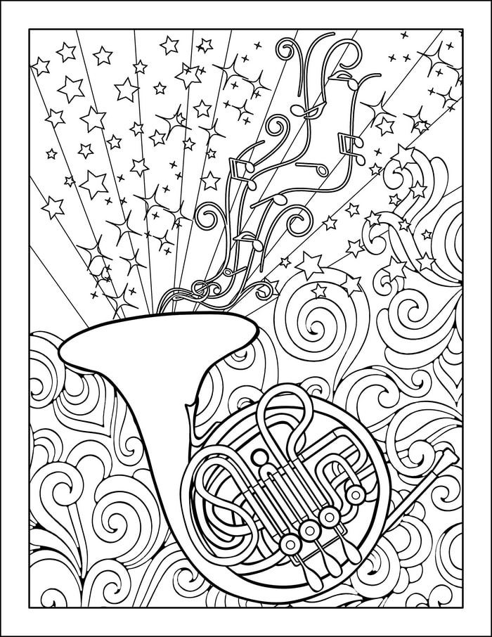 Give music to my ears adult coloring page designs by dfycontents