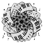 Anti stress coloring pages music