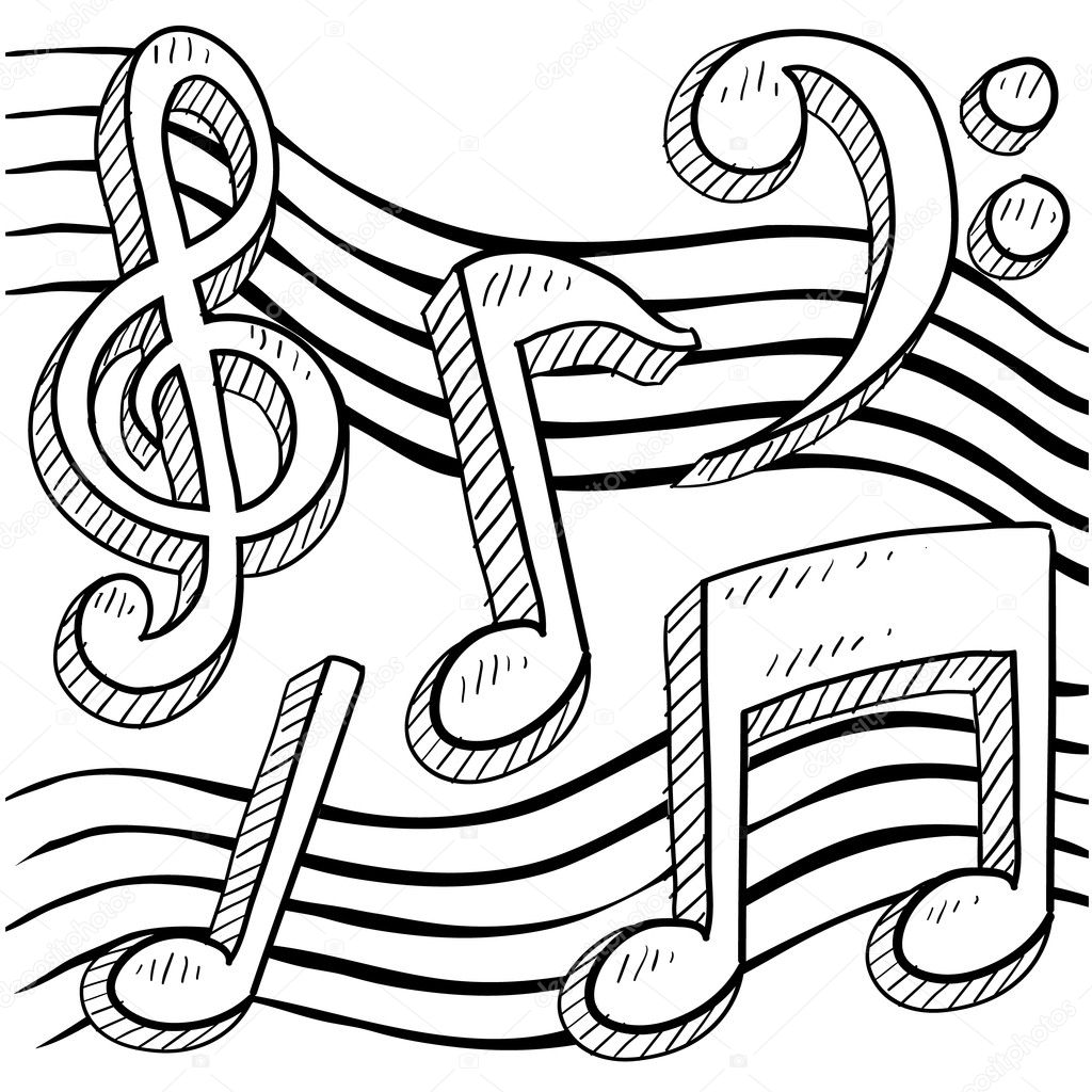 Music notes vector background stock vector by lhfgraphics