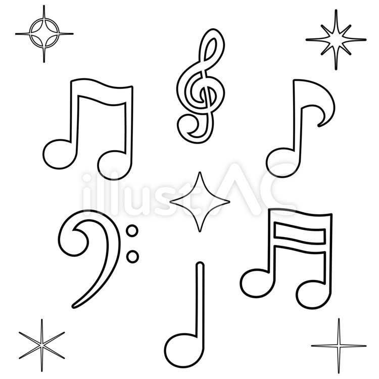 Free vectors musical notes and glitter line art ppi