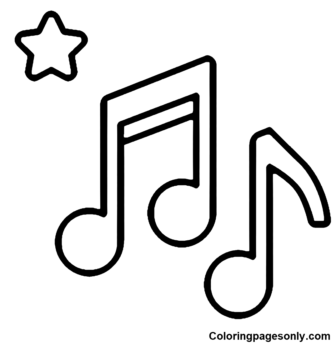 Music notes coloring pages printable for free download