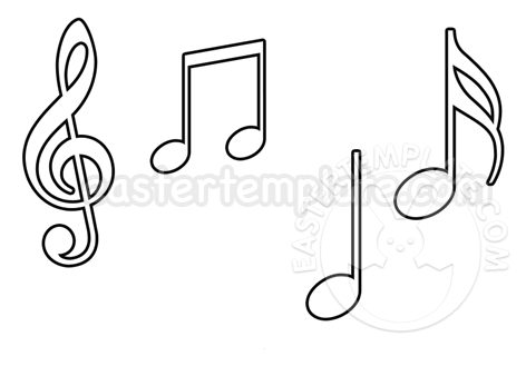 Musical notes outline printable