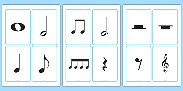 Blank pictures of musical notes