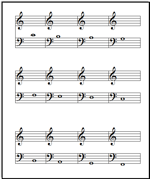 Flashcards for music notes with easy