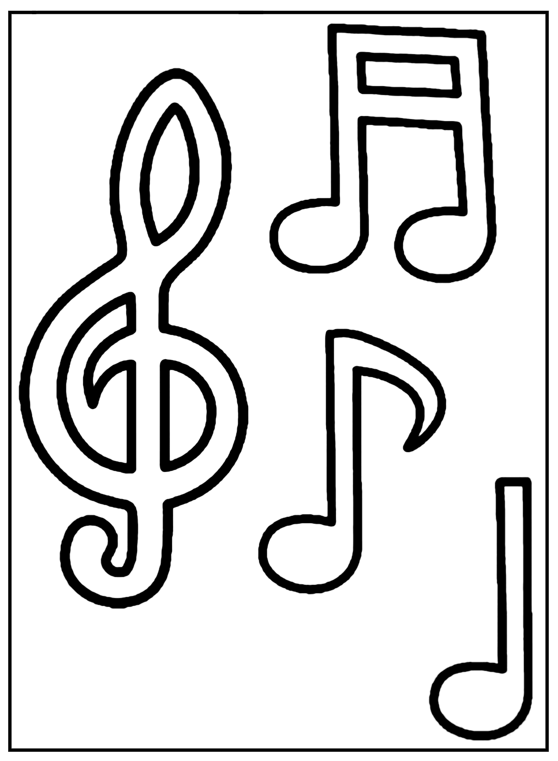Music notes tattoo coloring page