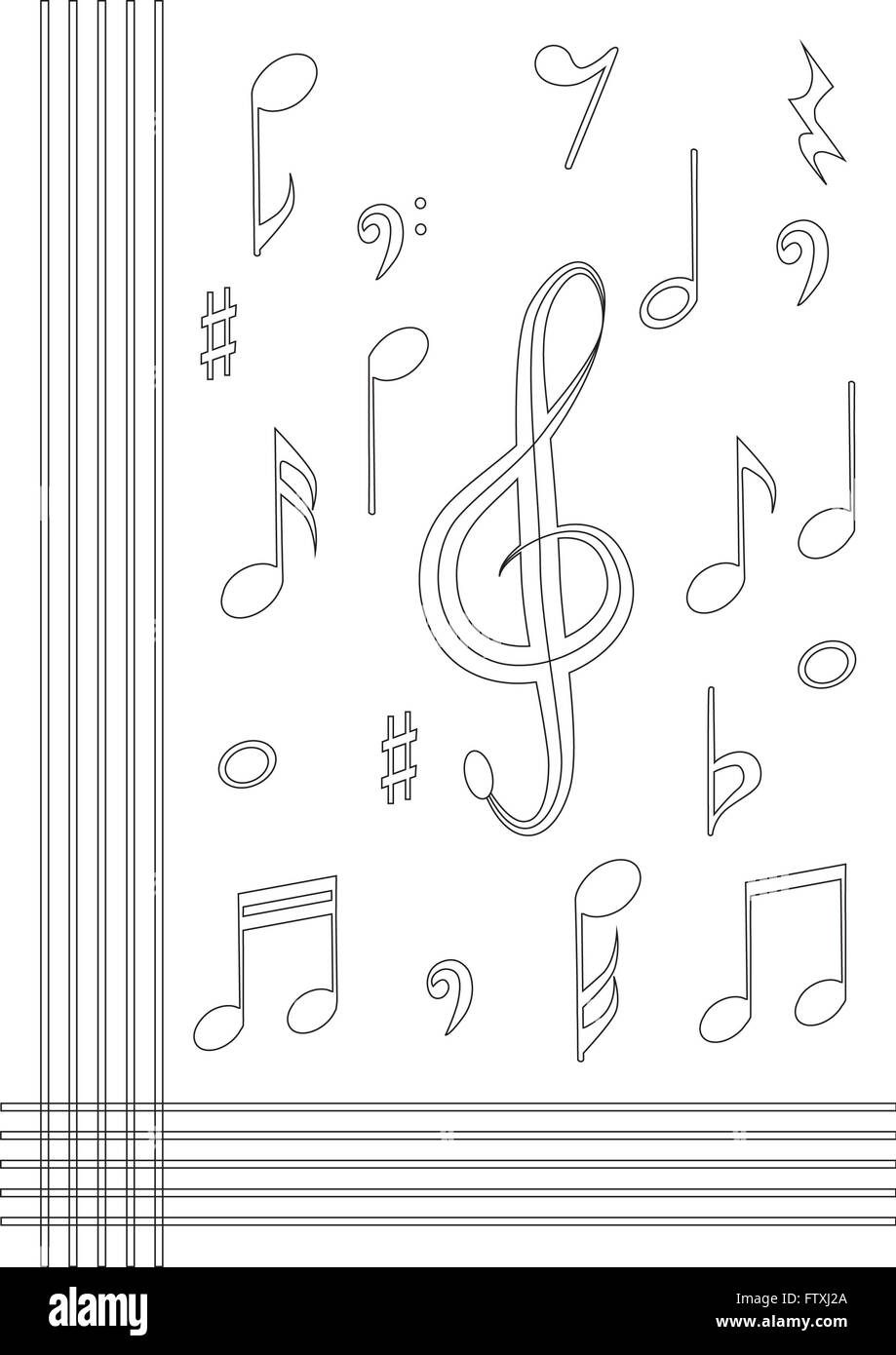 Music note symbols stock photo
