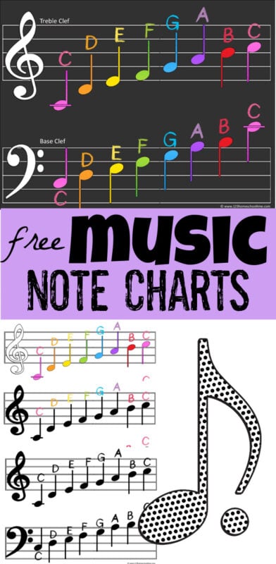 Ð free printable music notes chart