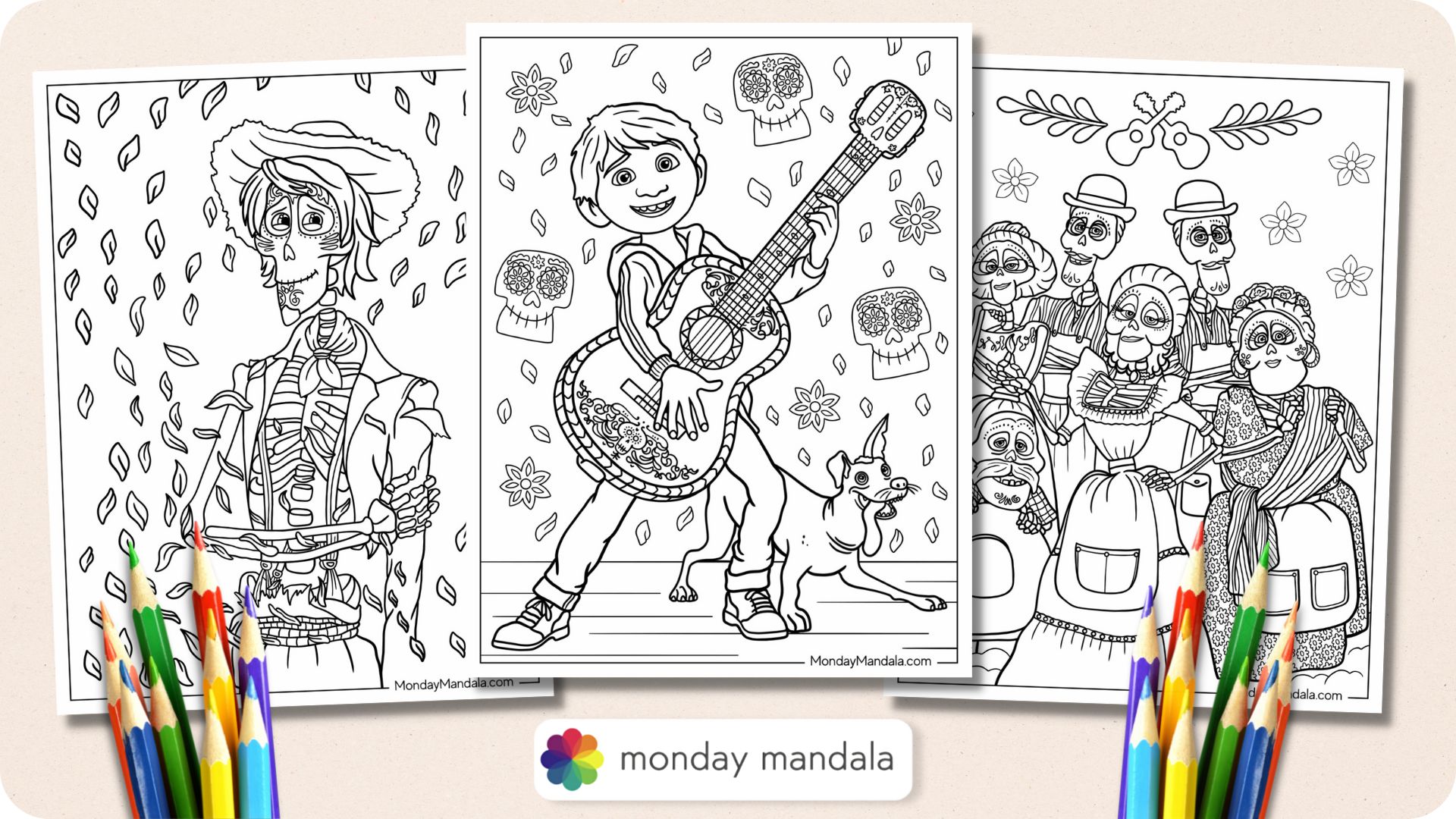 Coco coloring pages free pdf printables