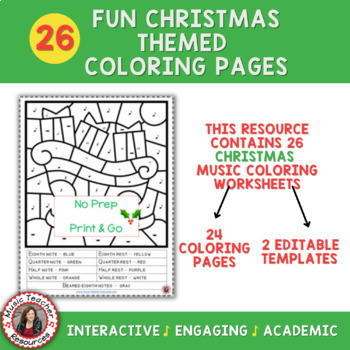 Christmas music coloring sheets