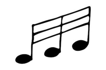 Premium vector music note doodle hand drawn musical symbol single element for print web design decor logo