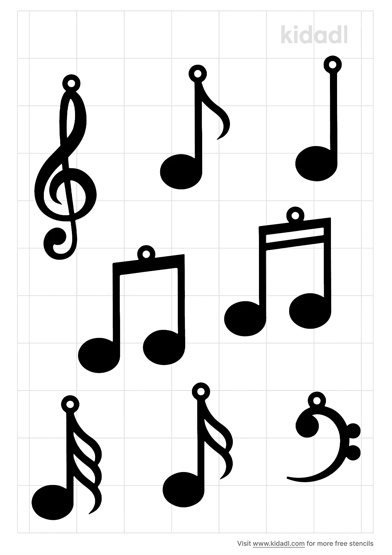 Free music notes stencil stencil printables