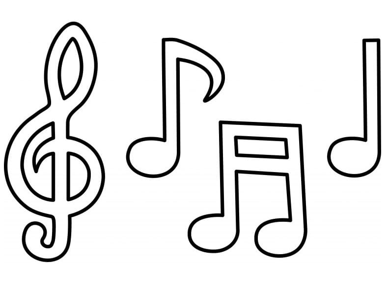 Music notes coloring pages