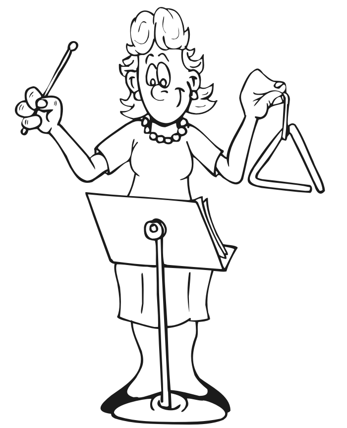 Music coloring page triangle player