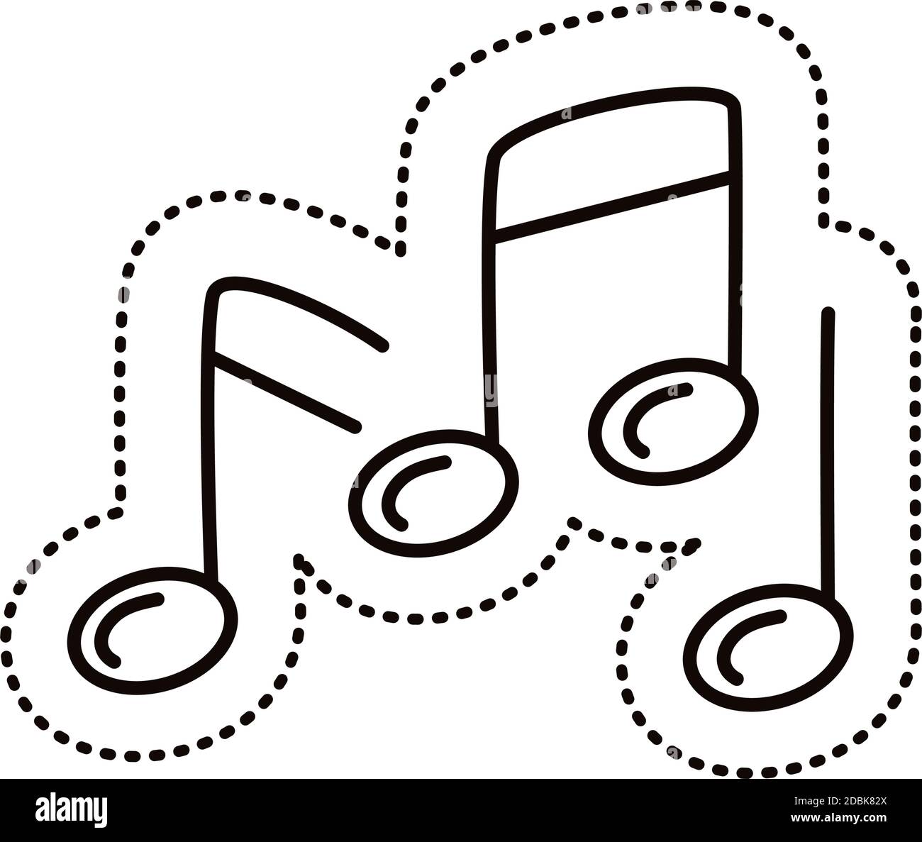 Music notes sticker line style icon vector illustration design stock vector image art