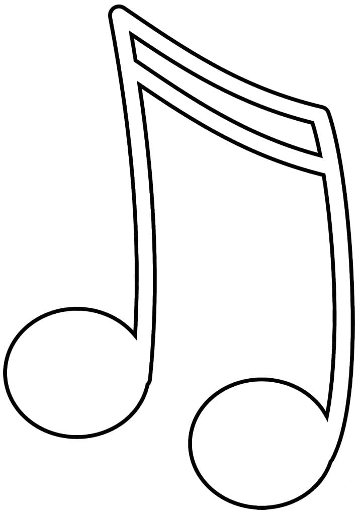 Music note free coloring page