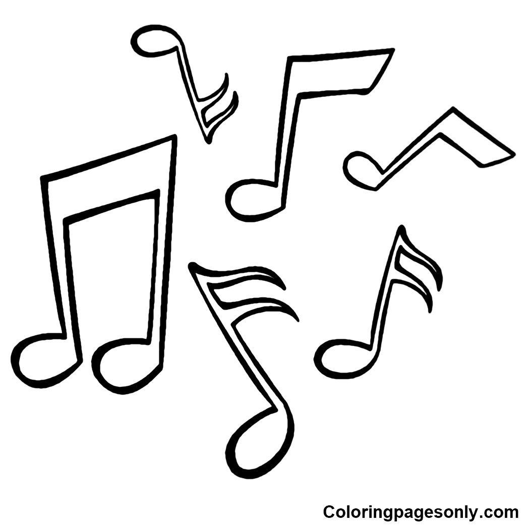 Music notes coloring pages printable for free download