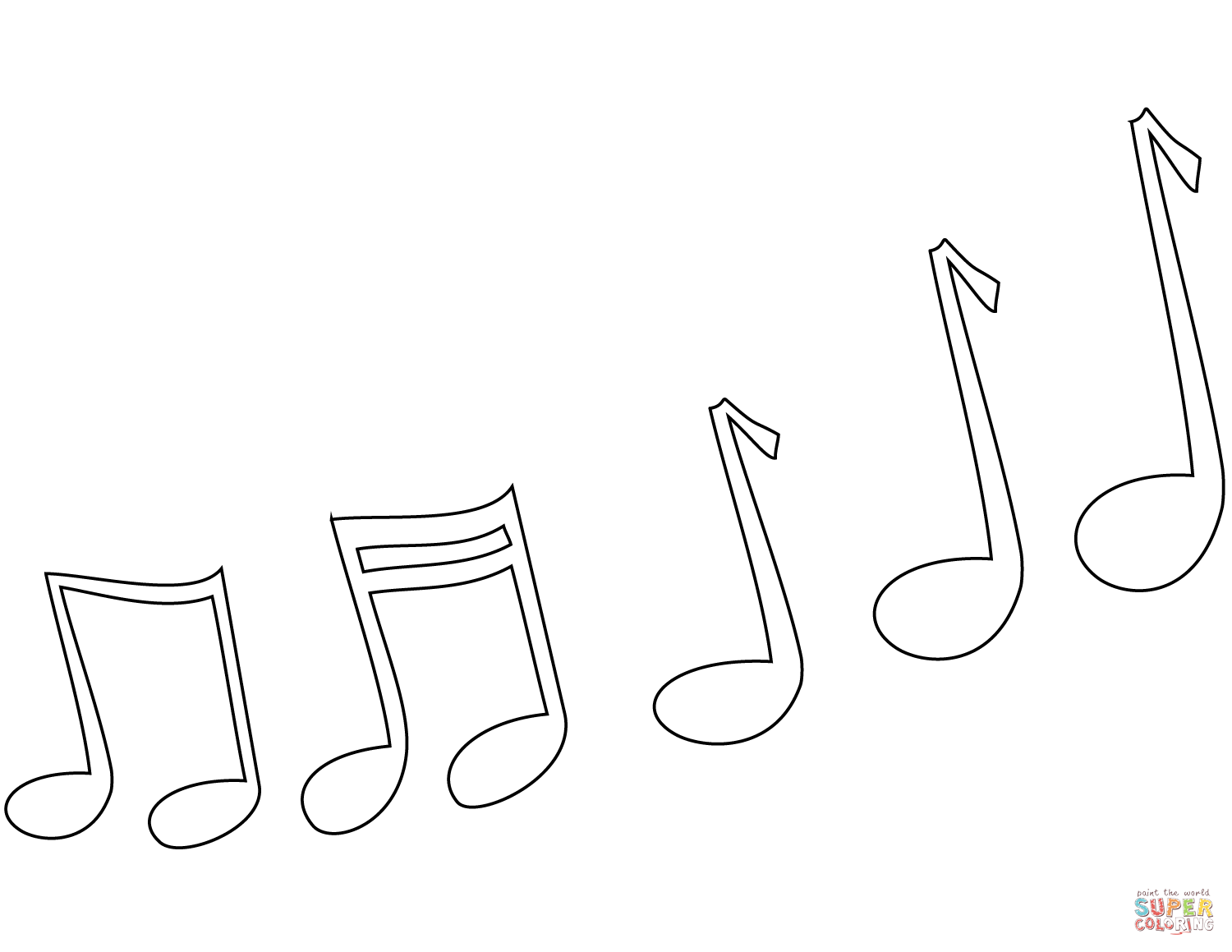 Music notes coloring page free printable coloring pages