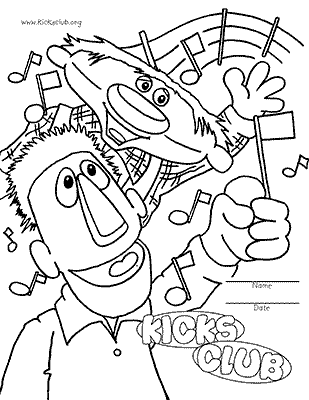 Elmer and ralph music notes coloring page