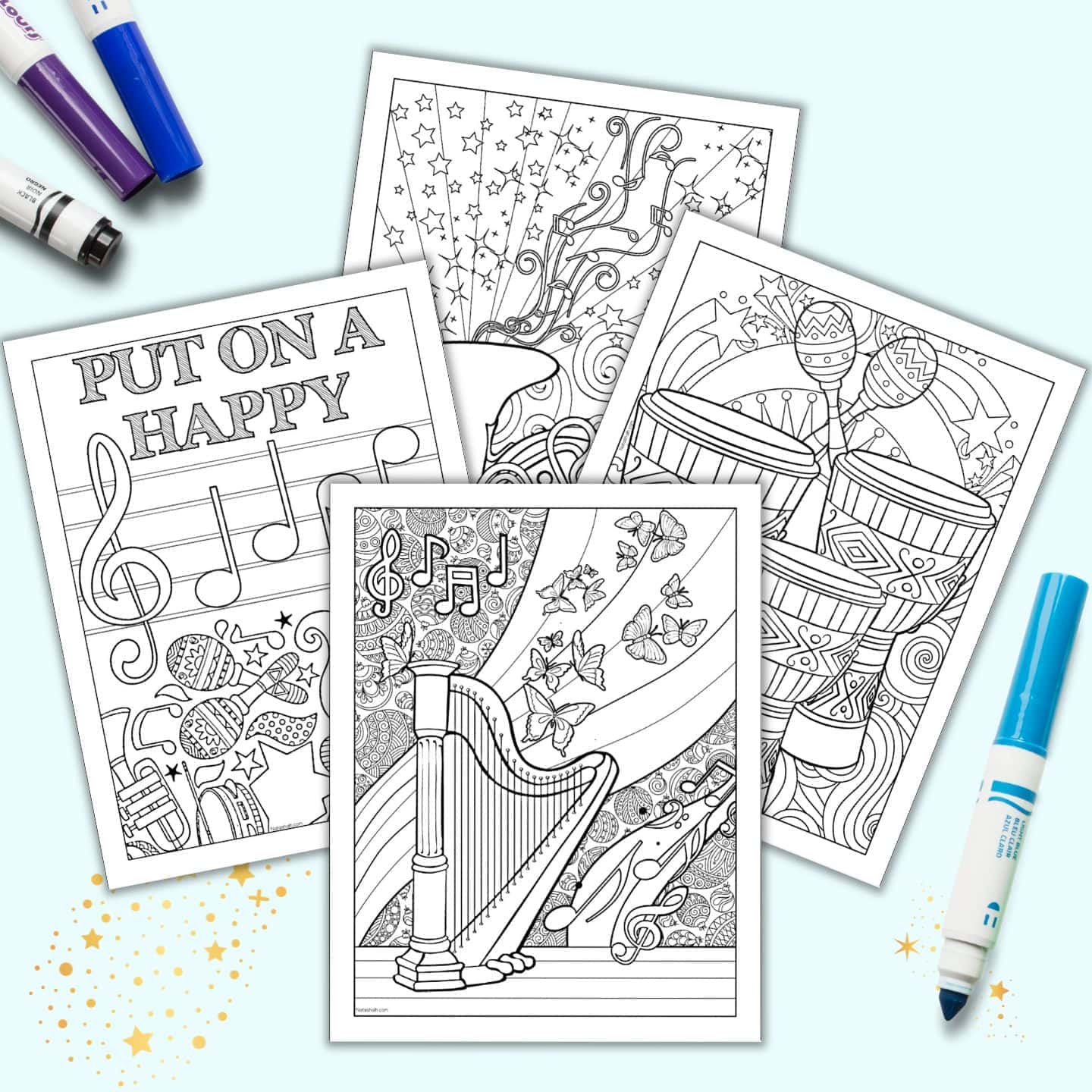 Free printable music coloring pages