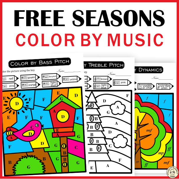 Free printable music color by number sheets color by note names syâ