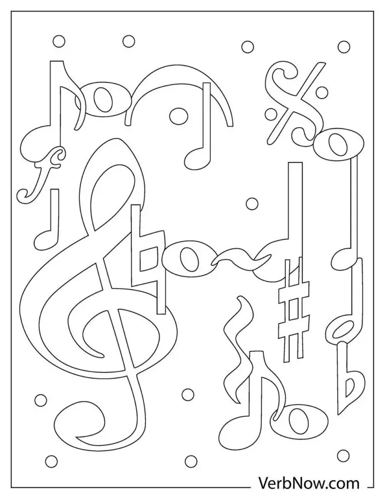 Free music notes coloring pages book for download printable pdf