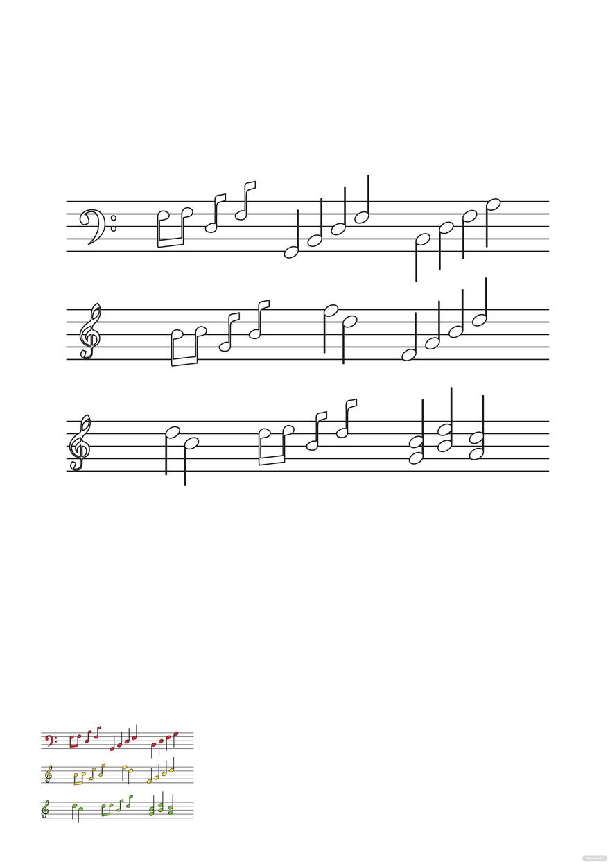 Free sheet music coloring page