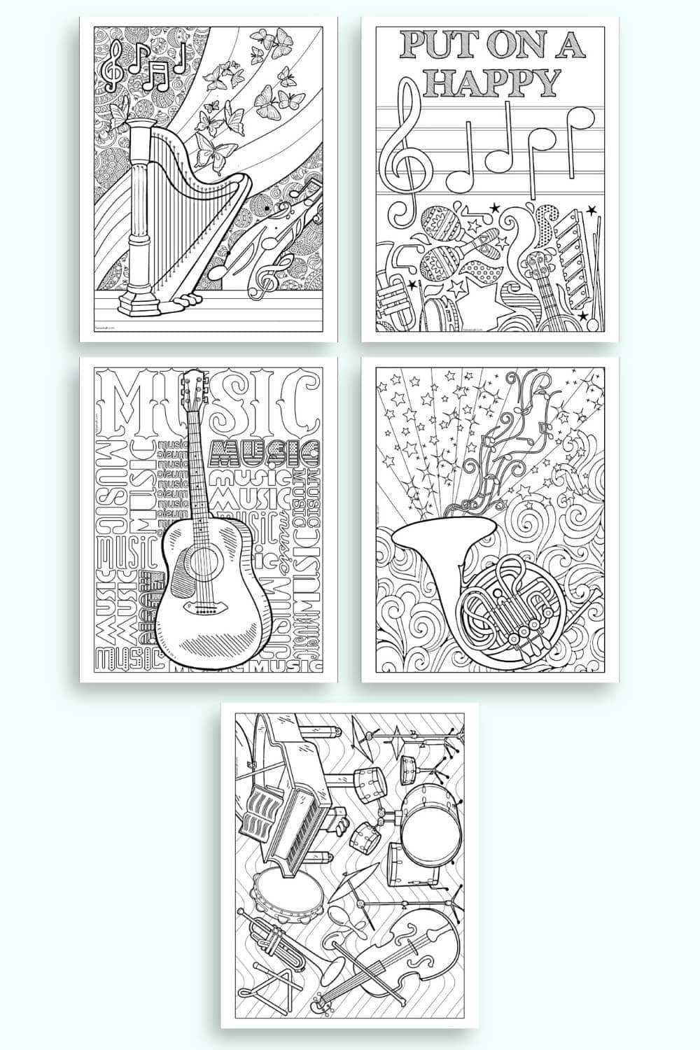 Free printable music coloring pages