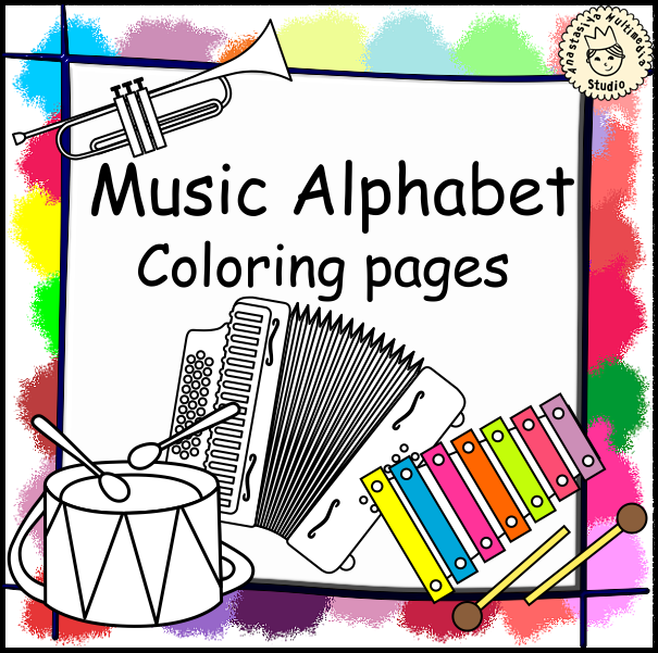 Music alphabet coloring pages