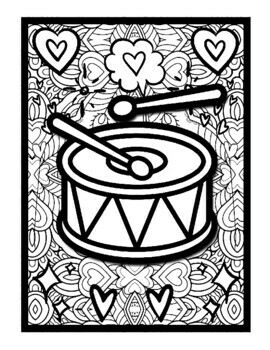 Drums mindfulness mandala coloring pages music coloring printable sheets pdf