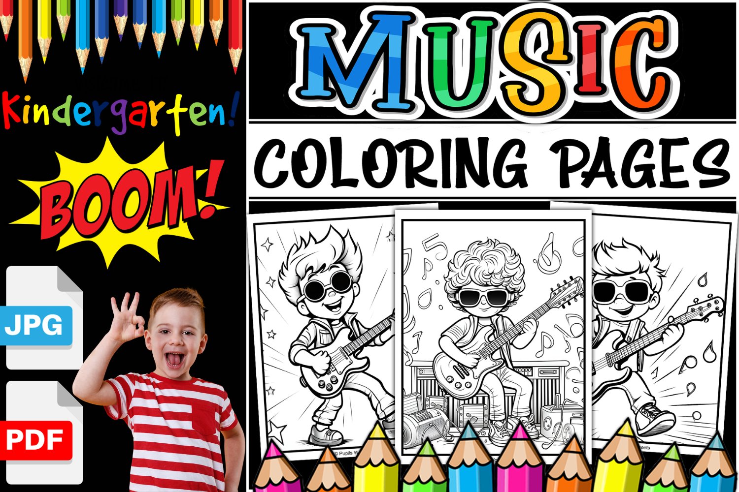 Music coloring pages for all ages