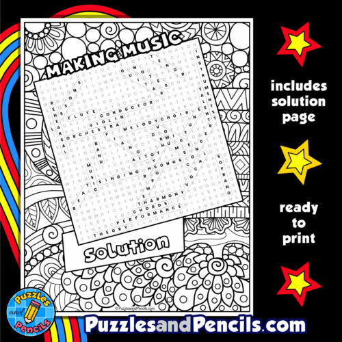 Making music word search puzzle with coloring music in our schools wordsearch made by teachers