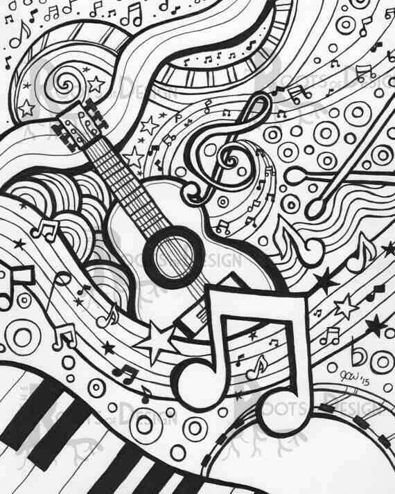 Music sheet coloring pages music coloring music art print coloring pages