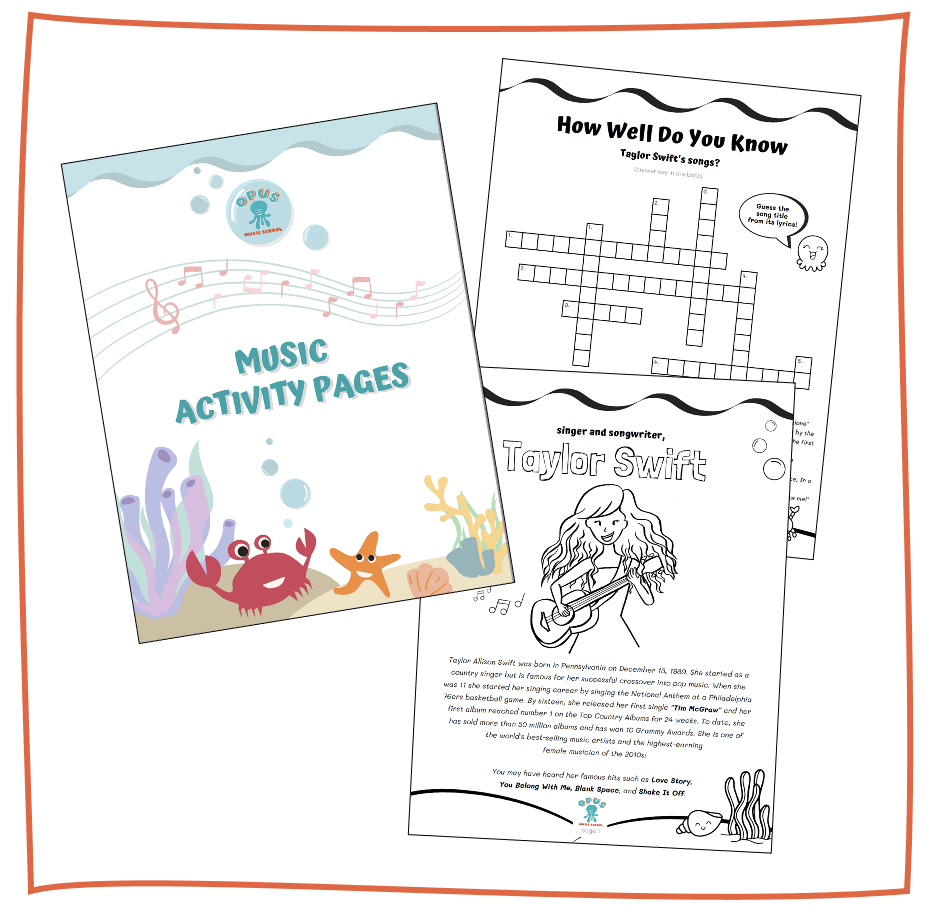 Music activity pages opus music school â opus music school