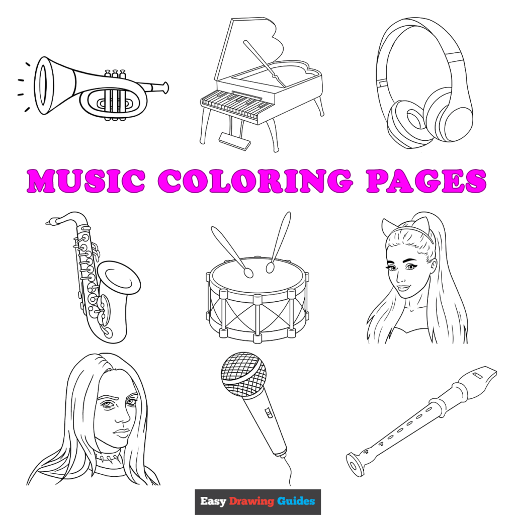 Free printable music coloring pages for kids