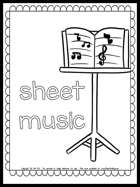 Sheet music coloring page free homeschool deals