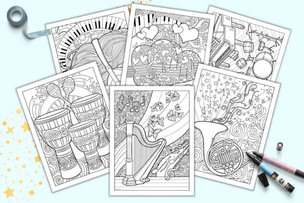 Free printable music coloring pages