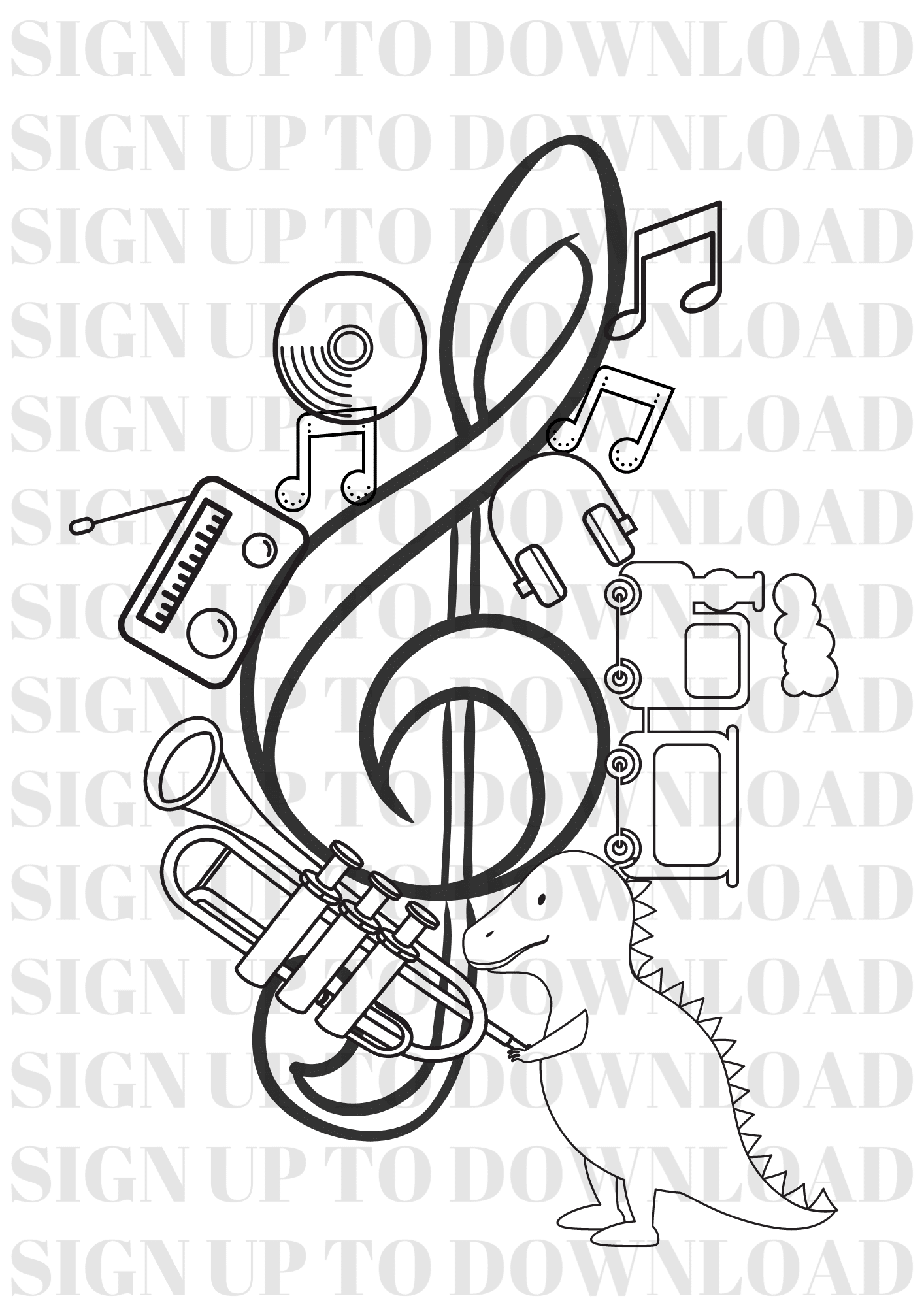 Music colouring worksheets