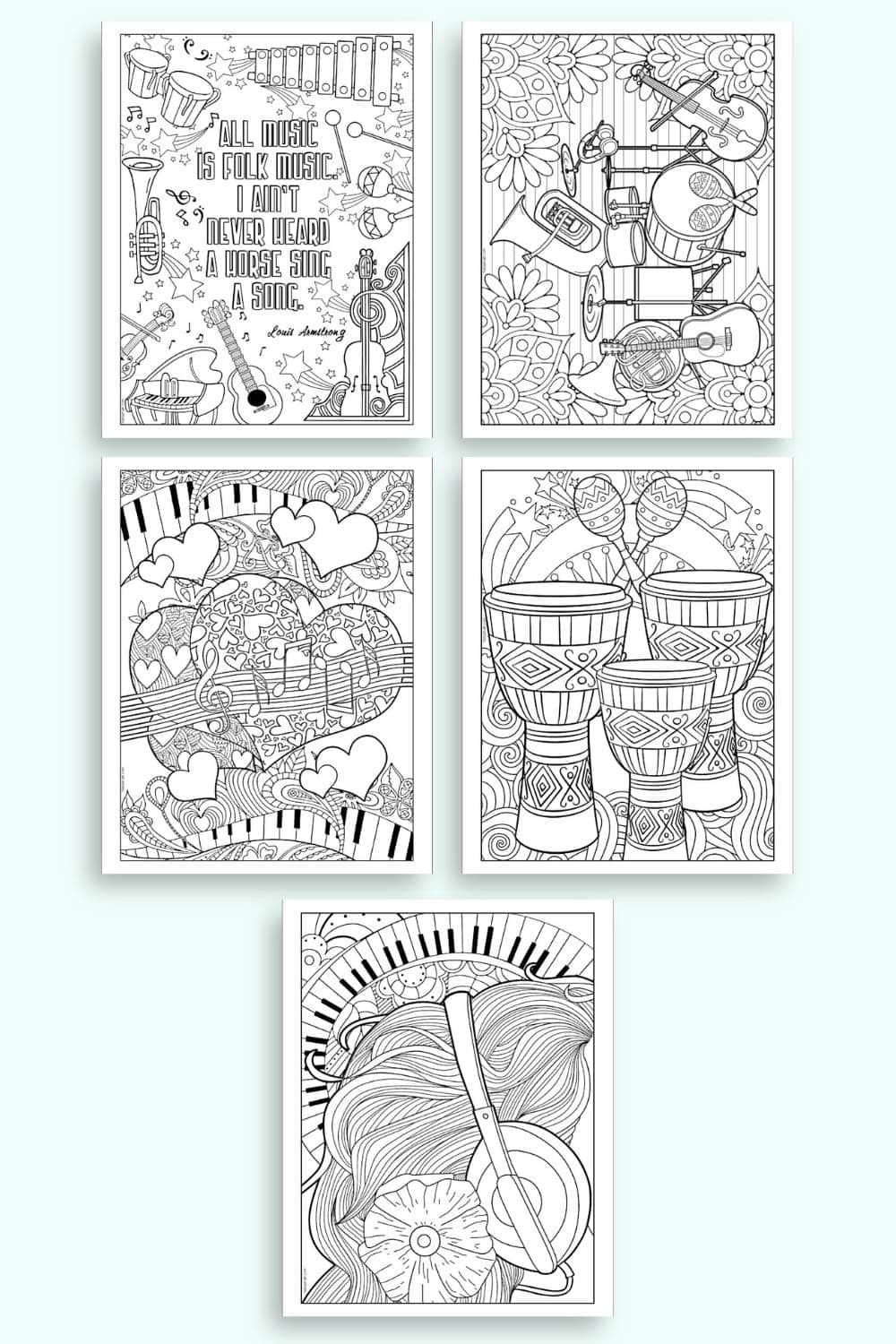 Free printable music coloring pages