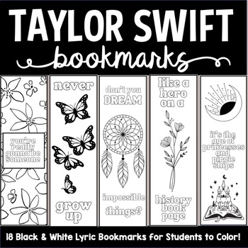 Taylor swift inspired doodle bookmarks by spread sunshine tpt
