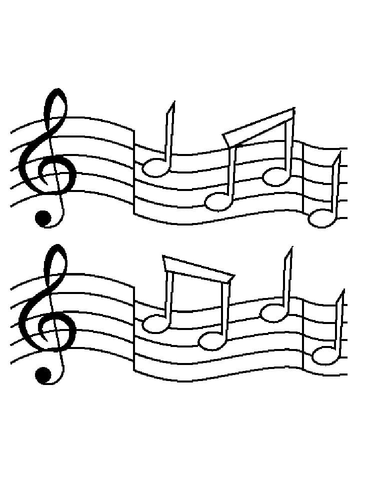 Music notes image coloring page