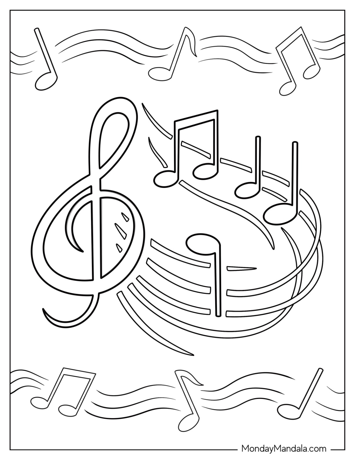 Music coloring pages free pdf printables